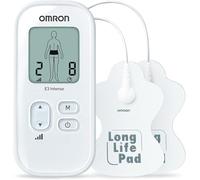 Dispositivo OMRON E3 Intense TENS - Terapia del dolore personalizzabile con 6 programmi, 3 programmi di massaggio, 15 livelli di intensità e cuscinetti resistenti, riutilizzabili e lavabili