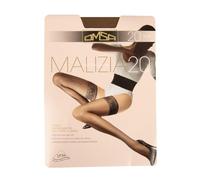 Omsa Calza autoreggente donna 20 denari con elegante balza siliconata in pizzo e punta invisibile articolo 258 MALIZIA20, Castoro, 3M- I-F 3M - E M - D 42/44 - GB 36"-42"