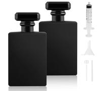 Omsscun 2 Pezzi 30ml Atomizzatore Profumo Vetro Nero, Vaporizzatore Profumo, Portatile Nebulizzatore Profumo Vuoto con Ugelli in Oro e Argento per Donne Uomini per Donne Uomini Viaggio