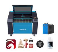 OMTech 90W Incisore Laser CO2 900X600 mm Macchina per Incisione Laser con Autofocus Passo Bidirezionale Puntatore a Punto Rosso Assistito ad Aria 1000mm/s(with Lightburn&Refrigeratore d'acqua)