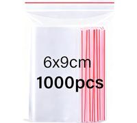 Omtofo 1000 Bustine Transaprenti 6 x 9 cm Richiudibili Con Chiusura A Zip | Sachetti Plastica Transparente Per Alimenti | Sachetti Richiudibil | Buste Con Zip | Sachetti Plastica Cucina