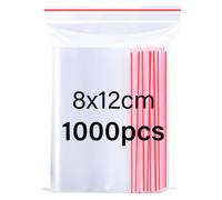 Omtofo 1000 pezzi 8x12cm Sacchetti in Plastica Trasparente Richiudibili, buste con chiusura a zip riutilizzabile Buste da imballaggio in plastica
