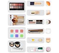 Omtofo 16 organizer per cassetti, colore bianco, regolabile in 3 misure, per scrivania, trucco, bagno, ufficio, utensili