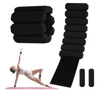 Omtofo 2 libbre 1 paio di pesi regolabili per caviglie e polsi, pesi portatili per fitness, corsa, yoga, pilates, riabilitazione, piscina per le mani, per donne e uomini (nero)