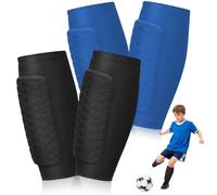 Omtofo 2 Paio di Parastinchi Calcio Bambino, Con Imbottitura Lunga a Nido D'ape, Manica Protettiva per Polpacci, Traspiranti e Non Slip, Parastinchi Calcio Professionali Antiurto