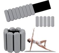 Omtofo 2 Pezzi Peso del Polso regolabile Peso della Caviglia per Esercizio Camminare Jogging Yoga Aerobica Pilates Bracciale di Peso Bracciale Fitness (1 lb Ciascuno), Grigio