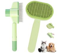 Omtofo 2 Pz Spazzola per Cani/Gatti, Nettoyage en un Clic per Brosse Chat, Spazzola Autopulente per Animali Domestici per Pelo Lungo e Corto, Verde