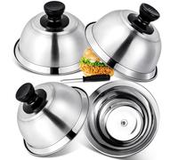 Omtofo 4 Pezzi 16 x 6,6 cm, Campana per Hamburger, in Acciaio Inox, per Barbecue