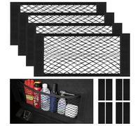 Omtofo 4 Pezzi Rete Portaoggetti Tasca Oganizer, 50 x 25 CM Universale Storage Mesh Net, Auto Selbstklebend Tasca Telo Protettivo Mesh Net per Universale per SUV, Truck di Auto, Facile Installazione