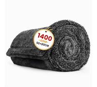 Omtofo 80 * 50 cm Panno Asciugatura Auto, 1400GSM Cmpanno Microfibra Auto, Altissimo Grado Assorbimento, Senza Pelucchi,Asciugatura Senza Graffi, Perfetto Per Auto, Moto Detailing Veicoli (Grigio)