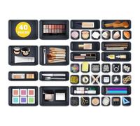 Omtofo Organizzazione dei cassetti,scatola portaoggetti,40 PZ organizer per cassetti da cucina,3 dimensioni,organizer per cassetti antiscivolo regolabile per scrivania,bagno,ufficio,separazione