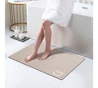 Omulla Tappeto da bagno in terra di diatomee, super assorbente, antiscivolo, ad asciugatura rapida, lavabile in lavatrice, 43,2