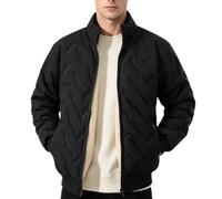 Omuvoa Cappotto invernale termico da uomo, caldo, foderato in pile | Giacche Tinta Unita Colletto Stand Giacche di volo con Tasche Con Cerniera Giacche Bomber Antivento Per L'usura Quotidiana