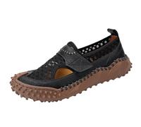 Omuvoa Sandali da passeggio da uomo con punta chiusa, sandali estivi traspiranti, scarpe da spiaggia antiscivolo, sandali casual da uomo con suola morbida e cinturino di chiusura, Nero , 40 2/3 EU