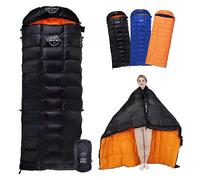 OMVMO -10 gradi F 800 Fill Power Down sacco a pelo per adulti, nero cerniera destra lunga