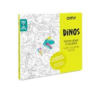 OMY POS31 Dino Poster da Colorare in Carta multicolore, 100x70 cm