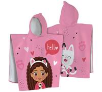 OMYDREAM Gabby ET LA Maison Magique Duo - Mantello da Bagno per Bambini, 100% Cotone, Oeko-Tex | 60 x 120 cm, Stampa Ragazza | Rosa, Rosa, 60x120cm