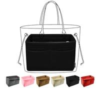 OMYSTYLE - Inserto Organizer Nero in Feltro per Borse e Borselli, 5 Misure, Compatibile Con Neverful Speedy e Altro (29 x 15 x 16 cm)