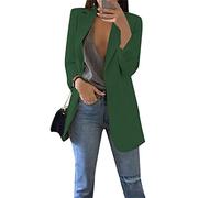 OMZIN Blazer da Fidanzato da Donna con Un Bottone Giacca Casual Allentata Giacca da Sera Elegante da Sera Cappotto Giacca a Maniche Lunghe Verde Scuro S