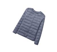 OMZIN Donna Giacca Leggera Trapuntata Oversize Button Down Puffer Capispalla Imbottito Con Tasca Grigio Scuro S