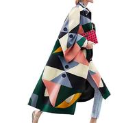 OMZIN Donne Oversize Antivento Trench Coat Turn Down Collare Color Block Manica Lunga Primavera Cappotto Triangolo M