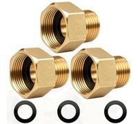 OMZSXK Prolunga di riduzione 3/4 interno x 1/2 esterno in ottone, 3 pezzi adattatore riduttore 3/4 pollici filettatura interna su filettatura esterna da 1/2 pollici, nipplo in ottone riduce IG/AG con
