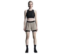 On 3" Performance 2/1 W - pantaloni corti running - donna Light Brown/Black M