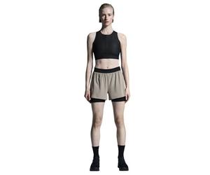 On 3" Performance 2/1 W - pantaloni corti running - donna Light Brown/Black M