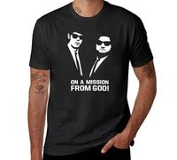 On a Mission from God Blues Brother Inspired T-Shirt Summer Top Graphic t Shirts Vintage t Shirt Mens t Shirts Black L