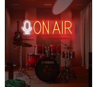 On Air LED Neon Sign Podcast Studio Neon Sign On Air Sign Streaming Sign Cool LED Signs Game Room Wall Art Decor Scene Decor, White+Red