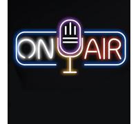 On Air LED Neon Sign Podcast Studio Neon Sign On Air Sign Streaming Sign Cool LED Signs Game Room Wall Art Decor Scene Decor, White+Red+Purple