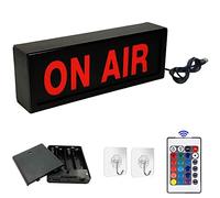ON AIR - Segnale illuminato da parete, a LED, da appendere alla parete, alimentato a batteria o USB, con telecomando, ganci, molte modalità di illuminazione, per studio di registrazione, casa,