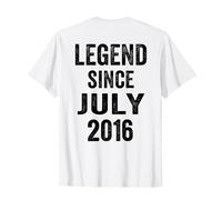 ON BACK-10 Decorazioni di Compleanno 10 Anni luglio 2016 10° Compleanno Maglietta