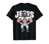 (ON Back) Christian Workout Lift Heavy Pray Hard Jesus Gym Maglietta