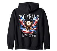 On Back Eagle And Flag 250 Years 1776-2026 250th Birthday Felpa con Cappuccio