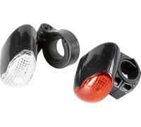 On Bike Coppia Fanalini Ant. E Post. 3 LED | Fanalini Bici Con Luce Fissa E Lampeggiante | Set Luci Sicurezza Con Clip E Batterie Incluse Per Illuminazione Anteriore Bianca E Posteriore Rossa