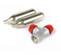 Erogatore e coppia cartucce di ricarica CO2 gonfiaggio pneumatici bici On Bike