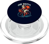 On Duty divertente retro Natale Babbo Natale ragazza vacanza in bicicletta PopSockets PopGrip per MagSafe