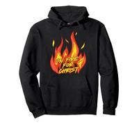 On Fire For Christ Is Lord Men & Boys Christian Faith & Speranza Felpa con Cappuccio