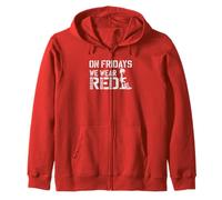 On Friday Indossiamo Rosso Militare Supporto Bandiera USA Felpa con Cappuccio