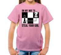 On My Modo Per D'Acciaio Il Ragazza - T-Shirt - Scacchi Lettore Re Regina