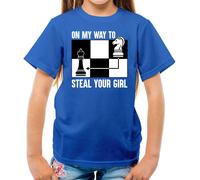 On My Modo Per D'Acciaio Il Ragazza - T-Shirt - Scacchi Lettore Re Regina
