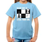 On My Modo Per D'Acciaio Il Ragazza - T-Shirt - Scacchi Lettore Re Regina