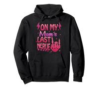 On My Moms Last Nerve Funny Quote for Kids Boys Girls Humour Felpa con Cappuccio