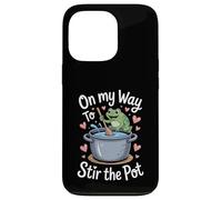 On My Way to Stir The Pot, divertente scherzo grafico sul sarcasmo di una rana Custodia per iPhone 13 Pro