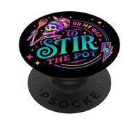 "On My Way To Stir The Pot Skeleton Fun PopSockets PopGrip Adesivo