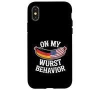 On My Wurst Behavior Oktoberfest Funny German American Flags Custodia per iPhone X/XS