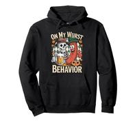 On My Wurst Behavior Oktoberfest Funny German American Humor Felpa con Cappuccio