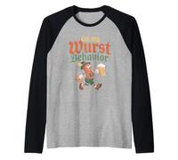 On My Wurst Behavior Oktoberfest Funny German American Humor Maglia con Maniche Raglan
