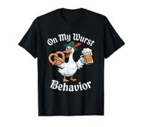 On My Wurst Behavior Oktoberfest Funny German American Humor Maglietta